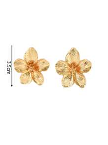1 Pair Vintage Elegant Golden Flower Stud Earrings, Casual Wear Gift For Friends