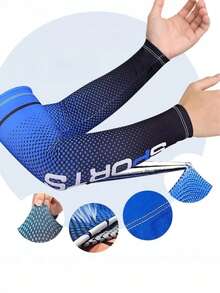 1Pair Ice Silk Sleeve Summer Outdoor Sport Cycling Sleeve Sunscreen Sun Protection Cooling Anti-Slip Arm Sleeves Men Women Lightweight Outdoor Travel Arm Covers