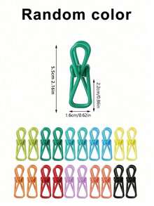 20/10个装薯片夹 - 多功能PVC涂层钢夹，用于密封食品包装、薯片袋、衣物和纸张 - 20/10个装（颜色随机）。适用于西裤、鞋子、牛仔裤、靴子、裙子、沙滩装、春季简约风和夏季上衣。 - 彩色 - 查看 7