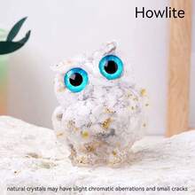 1pc High Quality Natural Healing Crystal Chips Gravel Multiple Material Resin Owl For Decoration - Epoxy Owl - View 10