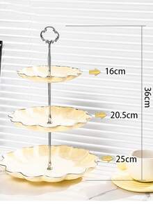 Multi-Layer Snack Tray, Detachable Fruit Plate, Cake Stand, Candy Dish, Suitable For Living Room Coffee Table, Wavy European Minimalist Luxury Fruit Plate, Cake Stand, Dessert Table, Dry Fruit Tray, Creative Fruit Plate, Minimalist And Fashionable - Multicolor - View 13