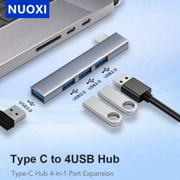 NUO XI NUOXI, USB Hub, 4-Port USB Distributor (1*3.0 Hub, 3*2.0 Hub) USB Splitter USB Expander For Laptop Windows PC, Printer, Flash Drive, Mobile Hard Disk, Notebook