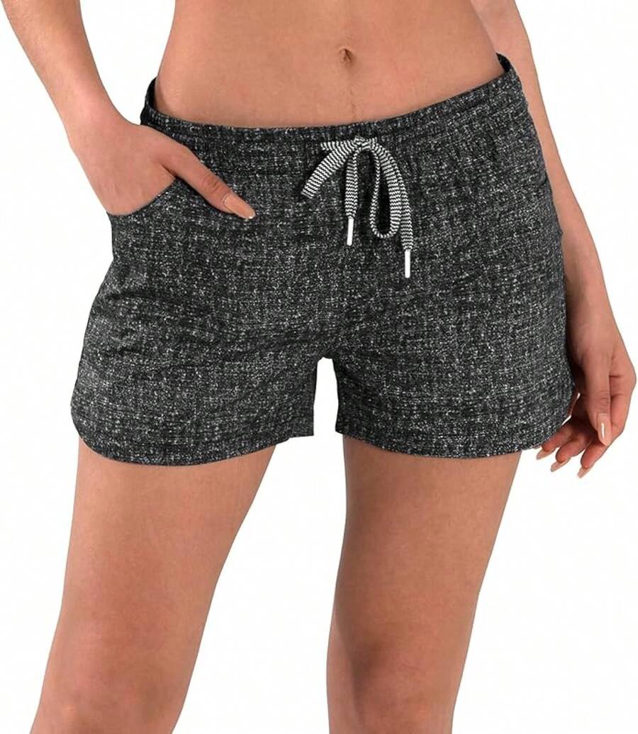 Actleis Womens Swim Shorts UPF50+ Board Shorts Quick Dry Beach Shorts Drawstring Sports Summer Bottom - Quần Jeans Đen - Xem 1