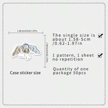 50pcs Angelic Wings Themed Stickers, Cute Cartoon Minimal Style For DIY Decor , Back To School Gifts