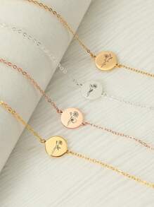 S925 Sterling Silver Custom Birth Flower Disc Bracelet - Personalized Gift For Girlfriend, Sister, Bestie, Mom & Self - Ideal For Birthday, Anniversary, Graduation, Daily Dainty Style & Cherished Memories