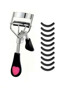 11件套睫毛夹套装，女士睫毛刷套装，包含1个带梳子的睫毛夹（含2个替换梳齿）、1个睫毛分离器、2个睫毛卷翘器、5个睫毛夹替换垫，打造浓密卷翘睫毛，适合居家使用、旅行便携、商业用途、分销，是送给女孩、家居装饰、梳妆台、卧室的理想之选，价格实惠，也是情人节礼物的好选择。 - 黑色 - 查看 14