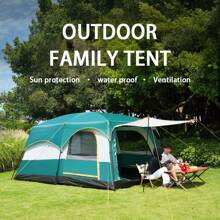 Portable, Durable, Thickened, Quick Assembly, Suitable For 4-12 People, 2 Bedrooms & 1 Living Room, With Storage Bag, Ventilation, Mosquito-Proof - Ideal For Outdoor Camping And Hiking!