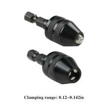 1pc 3-Jaw Keyless Drill Chuck With Hexagonal Shank, Rapid Type Electric Grinding Wheel Drill, Fits 0.3-6mm And 0.3-3mm Screwdriver Bits, Can Be Converted To Electric Drill Chuck Through Round Shank