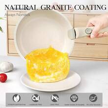 5/11pcs Pots And Pans Sets Non Stick, Kitchen Cookware Sets, Induction Pan Set For RV Set, Pans With Detachable Handle, Granite White, Oven Friendly - White - View 8