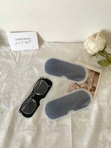 XIANG YU Estuche de gafas de unicolor estilo "Creamy/Monet", nuevo diseño moderno y sencillo, conveniente y portátil con función impermeable y a prueba de polvo (tamaño pequeño, hecho de material plástico) Accesorios de gafas para mujeres - Multicolor - Ver 22