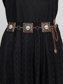 1 Stück Damen Retro Böhmischer Halskette aus Türkis und Zinklegierung, geeignet für Outfits, Urlaub und täglichen Gebrauch