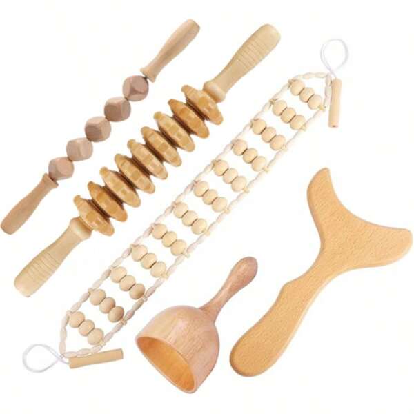 Wooden Massage Tool, Full Body Massager, Hand Massager, Leg Massager, Shoulder Massager, Shoulder & Neck Massage Tool, Face Massage Tool, Back Massager, Waist Massager, Full Body Muscle Massage, Multi-Functional For Different Parts Of The Body