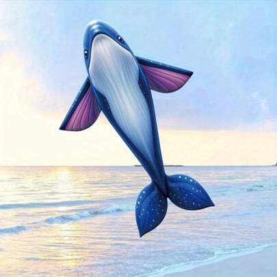 Local Shipping- Whale Kite With 328ft Line Board | Durable & Stable For Beginners, Spring Outdoor Activities, Family-Friendly Kite Flying Gear, Beach Kite, Beginnerfriendly Activity, Family Fun Activities [Vibrant Whale Kite] Vibrant Blue Whale Design 1pc Ocean