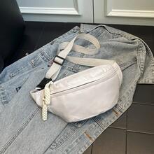 Waist Bag For Women 2025 New Simple Versatile Chest Pack Large Capacity Design Sense Student Small Crossbody Waist Pack - White - View 3