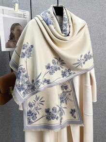 FADZOYLE 1 buc eșarfă jacquard vintage elegantă pentru femei, cu imprimeu cașmir, moale, la modă, șaluri și împachetări mari, pelerină supradimensionată, pătură caldă de iarnă și toamnă, potrivită pentru uz zilnic, rochii elegante de seară, cadou de călătorie și birou, accesorii pentru femei