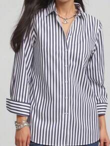 Yuxiaa 女士优雅纽扣衬衫，长袖衬衫，适合春季、夏季和秋季