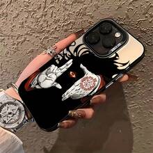 Funda de Teléfono con Graffiti de Gestos de Anime para iPhone 16 15 14 13 12 11 Pro Max X XR XS MAX 8 7 Plus Cubierta Trasera Mate Antigolpes - Mezcla de colores - Ver 2