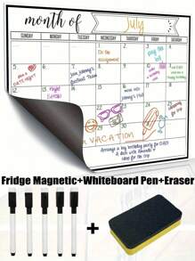 Dry Erase Fridge Magnetic Calendar, White Board Magnetic Calendar For Refrigerator, Monthly Family Planner Memo Planning Menu Magnetic Calendar, Fridge Calendar, Magnetic Dry Erase Calendar, Kitchen Decor, Monthly Planner For Refrigerator Planners, Refrigerator Accessories For Chore Chart & Menu Planning(Various Sizes)