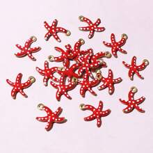 10pcs 10.5x10mm Stainless Steel Small Dots Starfish Charms Pendant Enamel DIY Jewelry Making Accessories Findings Necklace Earrings