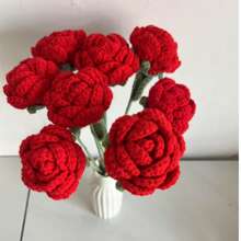 1/3/6/10pcs Handmade Crocheted Rose Flowers, Decor Bouquet, Artificial Flowers, Handmade Flowers, Yarn Flowers. For Wedding Bride Bouquet, Her Gift, Mother's Gift, Teacher's Gift, Creative Gifts. As Home Decor For Restaurant, Living Room, Bedroom, Wedding, Party. Suitable For Spring/Summer Decoration, Christmas, New Year, Valentine's Day, Thanksgiving, Back To School, Wedding, Birthday And Other Holidays