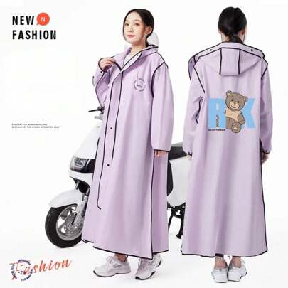 Eva Long Raincoat: Waterproof Zipper Rain Gear For Men & Women. Reusable Poncho With Pants, Portable Outdoor Travel Rain Jacket