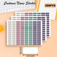 96/192/288/384 件定制姓名贴纸 - 非常适合学校用品、返校：适用于笔记本、钢笔等