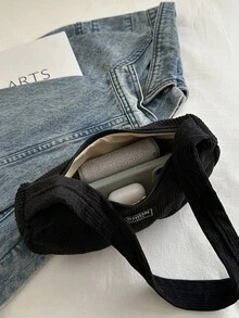 Stylish, Simple And Elegant, Ladies Shoulder Underarm Bag For Shopping, Purse, Shopping, Young Women, College Students, Newcomers To The Workplace, White Collar. Perfect For Office, College, Work, Business, Commuting, Outdoor Activities, Travelling And Excursions. - Black - View 7