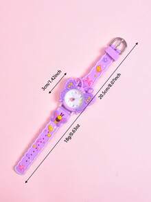 3D Soft Silicone Strap Butterfly Student Quartz Analog Wrist Watch, Creative Pattern Design For Girls, Gift