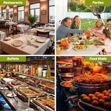 TOOTSCountertop Ice Food Serving Display Tray With 6 Pan Portable Salad Bar Buffet Station For Home Cold Food Buffet Server Ice Serving Trays For Parties Pizza Topping Station Cooling Trays For Food - Silver - View 6