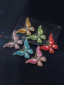 1 Stück vintage Palast-Stil Schmetterlings-Brosche mit Strass-Einlage, eleganter Charm-Accessoire geeignet für DIY, formelle Anlässe, Hochzeit, Party, Schulrucksack