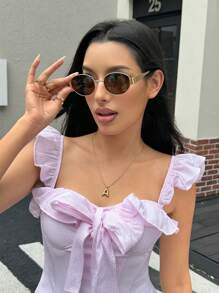 DareSee 2 Pairs Of Women's Metal Frame Oval Fashion Glasses Suitable For Daily Wear Beach Accessories For Women Glasses Shades MusicFest Y2KFest Back To School