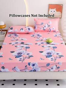 1pc Soft & Pretty Floral Pattern Fitted Sheet, Bedding, Breathable Home Use Children Fitted Sheet, Soft Fitted Sheet For Single Bed, Bedroom, Boys & Girls, All Seasons