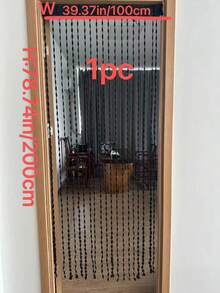 1 件/2 件悬挂式流苏窗帘隔断帘适用于客厅入口 - 彩色 - 查看 6