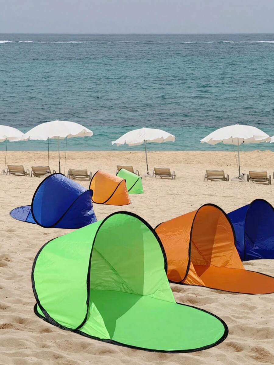 1pc Outdoor Tent, Portable Sun Shelter Tent, Single Person Leisure Quick Open Sunscreen Beach Tent, No Assembly Required