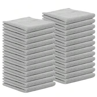 5/10/20pcs Grey Kitchen Cleaning Dish Cloth Towel Set, Super Soft, Quick Drying, Kitchen Double Sided Dish Cloth Solid Color Scrub Cloth Multi-Purpose Cleaning Cloth Car Cleaning Wipe Cloth