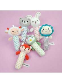 Baby Toys Crinkle Paper BB Stick Round Rattle Baby Soother Round Rattle Cartoon Animal Grab Stick, Suitable For 0-3 Years Old Babies