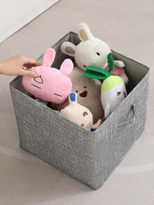 1 Peça Caixa de Armazenamento Dobrável na Cor Cinza, Caixa de Armazenamento de Brinquedos e Lanches, Organizador de Armário, Quarto e Sala de Estar, Empilhável, Cesta de Armazenamento de Roupas, Acessório de Armazenamento para Dormitório Doméstico, Decoração, Adequada para Brinquedos, Livros e Roupas, Economiza Espaço, Alta Capacidade, Organizador de Gavetas Portátil Adequado para Uso Doméstico e de Escritório - Cinza - Visão 6