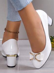 Geeyea Ladies' Elegant Bow High Heels - White - View 2
