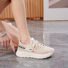 Women's Breathable Casual Sports Shoes, Lightweight Lace-Up, Comfortable Thick Sole, Fashionable Low-Top Design, Suitable For All Seasons, Daily Casual Wear, Outdoor Sports, Workout