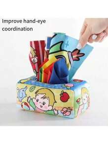 10 قطعة/مجموعة لعبة صندوق مناديل - تصميم مونتيسوري لعبة حسية مع حشوة ناعمة، أوشحة حريرية قابلة لإعادة الاستخدام ، أصوات تقشعر لها الأبدان ، تشجع المهارات الحركية الدقيقة ، لعبة تعليمية مبكرة هدية للأطفال من 6 إلى 12 شهرًا ، الأولاد والبنات (ألوان ملحقات عشوائية)