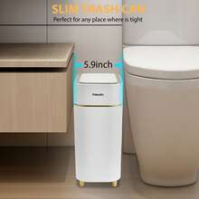 Basurero automático con sensor de movimiento SUSTEAS: sin contacto, para cocina y baño, 9 L de capacidad, control de olores, funciona con pilas para una eliminación higiénica y práctica (BLANCO Y DORADO) - Oro blanco 9L - Ver 2