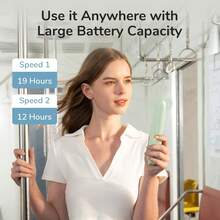 2025新款手持迷你风扇，USB便携式数字显示屏，静音办公桌学生宿舍可充电户外风扇，1个便携式手持风扇，电池供电带LED显示屏，三合一手持/颈挂/桌面风扇，90°可折叠桌面风扇带底座，5档风速睫毛风扇，化妆风扇，万圣节装饰 - 彩色 - 查看 5