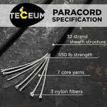 5/32" Paracord Rope 1000 – 1000ft / 200ft / 100ft / 50ft – Tactical Parachute Cord 4mm – 45+ Colors – Nylon String For Survival & Camping Gear – Stripe Cord For Survival – Utility Rope - Black - View 6