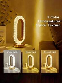 1pc Dimmable Rechargeable 3 Color Temperature Room Decor Night Light, Suitable For Bedroom, Living Room, Office, Great Gift - Charging-three Color Temperatures - View 5