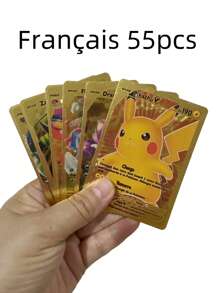 pokemon 55pcs/Box Rainbow Gold Silver Black English Cards Anime Pikachu Charizard Eevee Battle Game Collection Toys Gifts