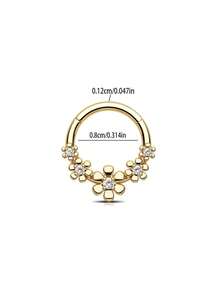 1 立方氧化锆鼻环、ZC 氧化锆鼻环穿孔首饰、316L 医用钢防过敏银质鼻中隔鼻环（女士适用）、18G 铰链式耳轮海螺软骨耳屏耳环、女士鼻环、鼻穿孔、鼻中隔首饰、假穿孔、鼻穿孔、鼻钉、仿穿孔、鼻环、穿孔鼻、假穿孔 - 水滴閉合環款 - 查看 18