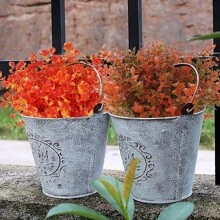 Outdoor Autumn Flowers, UV-Resistant Artificial Autumn Plants And Autumn Camellia Eucalyptus Artificial Autumn Flowers, Green Plants Are Suitable For Outdoor Home Porches, Terraces, And Thanksgiving Decorations