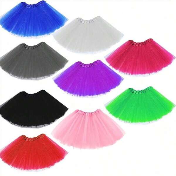 1pc/5Pcs Tutu Skirt, Neon 80s Tutu For Women ,30cm Tulle Tutu Skirt , Fluffy Ballet Dress Up For Casual And Stage Performance, Festival Performance Dress-Up Skirt Halloween