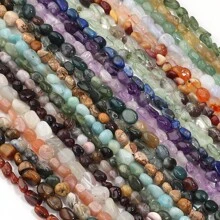 Aproximadamente 45 piezas de cuentas de piedra ovaladas asimétricas naturales surtidas, cuentas sueltas de cristal de ágata vintage de estilo informal para hacer joyas, pulseras, collares, colgantes y decoración