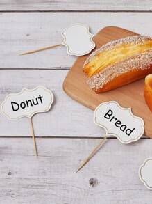 50pcs/Set Mini Blank Chalkboard Cheese Picks, Paperboard Cupcake Toppers, Food Buffet Label, Message Slate, Business Card Holder, Memo Label, Brand Number Table Price For Home, Restaurant, Party Signs, Dessert, Cake Toothpick, Wedding Party (Random Style)